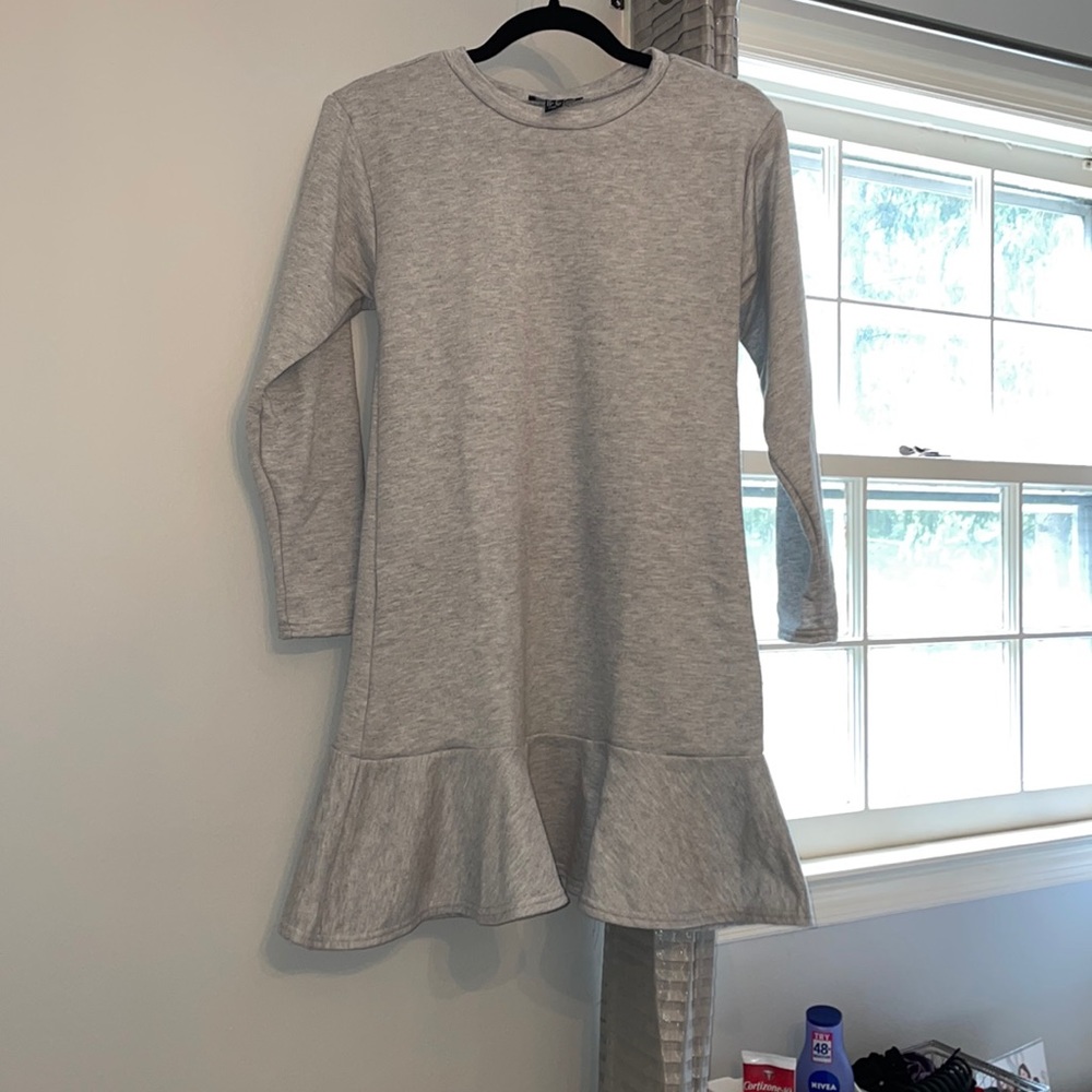 Light grey sweatshirt dress